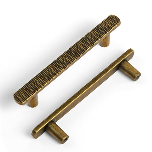 Goo-Ki 12 Pack 3.8''(96 mm) Hole Centers Luxurious & Sturdy Zinc Alloy Cabinet Handls, Antique Brass Cabinet Pulls for Kitchen,Drawer,Cupboard & Wardrobe
