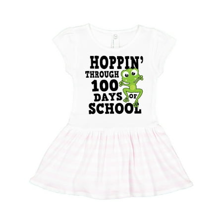 

Inktastic Hoppin Through 100 Days of School with Cute Frog Gift Toddler Girl Dress