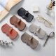 thumbnail image 4 of Soft Leather Sunglasses Bag, Leather Glasses Case Holder Portable Soft Leather Sunglasses Bag Slim Sunglasses Pouch(color: Orange Green Gray3pcs, 4 of 4
