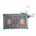 thumbnail image 2 of Religious Gifts Turquoise Cloth Key Chain Coin Change Rosary Case Pouch 3 1/16 Inch, 2 of 3