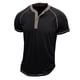 thumbnail image 3 of Men's Fashion Collar Color Block Shirt Casual Short Sleeved TopXL, 3 of 4