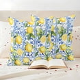 thumbnail image 3 of Farm Lemon Pillow Covers 2 Pack Yellow Fruit Plant Vintage Blue Geometric Pillowcase Waterproof Outdoor Throw Pillow Cover for Patio Garden Square Cushion 26”x26”, 3 of 9