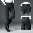thumbnail image 2 of High-Elasticity Milk Silk Straight-Leg Pants for Men - Casual and Business Wear, 2 of 5