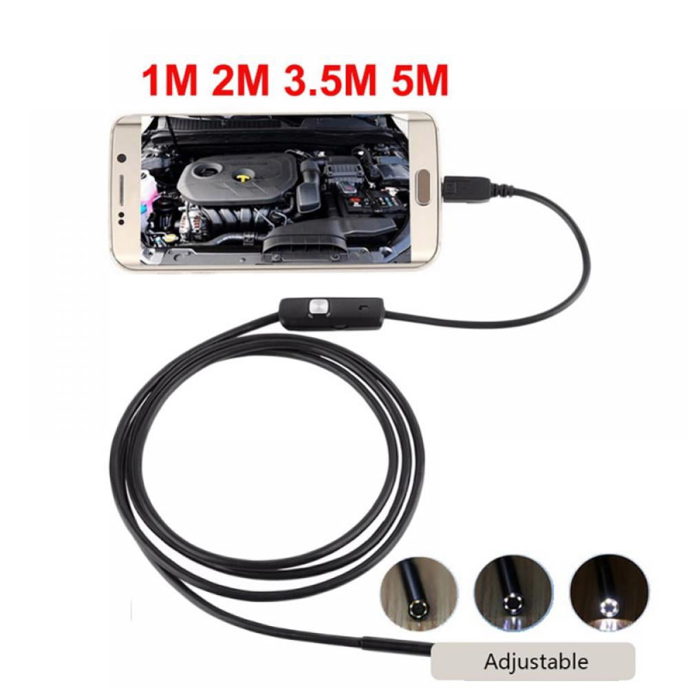 with OTG and UVC 1m line USB Endoscope semi-Rigid borescope Inspection Camera HD Micro USB C-Type Pipe Camera Waterproof IP67 5.5mm Suitable for PC Android Smartphone Tablet 