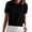 510_Black, variant on Women Short Sleeve Tunic Blouse Spring Fashion Clothing Casual Clothes Cozy Womens Tops Black