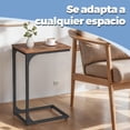 thumbnail image 3 of VASAGLE Mesa Auxiliar, Mesa de Sofá en Forma de C, Bandeja de TV, Marco de Metal, Salón, Dormitorio, Marrón Rústico y Negro, 3 of 7