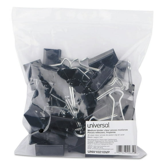 Universal Binder Clips 10210 Medium - Multicolor - 12 Pack