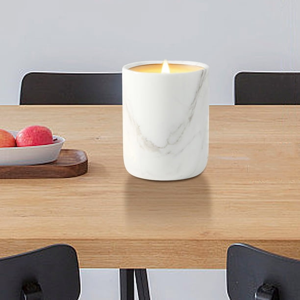 Candelabro de mármol con diseño de piedra natural para tocadores y estanterías, taza de decoración de lujo moderna para votivos, velas de té, almacenamiento, acento para el hogar regalable