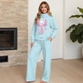 thumbnail image 3 of Renewold Track Suit Women 2 Piece Lounge Sets for Women Comfiest Airport Outfits Matching Set Mockneck Sweatshirts Straight Leg High Waisted Sweatpants, Axolotl Cup Print Blue, S, 3 of 7