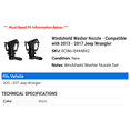 thumbnail image 2 of Windshield Washer Nozzle - Compatible with 2013 - 2017 Jeep Wrangler 2014 2015 2016, 2 of 2