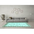 thumbnail image 3 of Ahgly Company Indoor Round Oriental Light Blue Traditional Area Rugs, 3' Round, 3 of 4