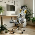 thumbnail image 3 of ZIATUBLES Computer Office Chair Covers Washable Dustproof Stretch Computer Office Chair Cover with Snap Button Removable Furniture Protector Cover, S, Sunflower Butterfly Gray Black Yellow Marble, 3 of 7