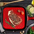 thumbnail image 3 of Queilt Tapis pour Friteuse à Air Chaud 2 Pcs Tapis en Silicone Réutilisables Doublure Antiadhésive Grille Carrée pour Friteuse à Air (8.5 Pouces Carré), 3 of 5