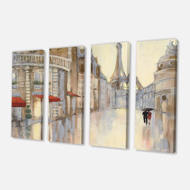 Designart - Amour à Paris III - Art Mural Premium Romantique sur Toile