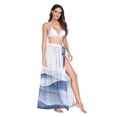 thumbnail image 2 of FORMRS Womens Long Sarong Beach Wrap Semi-Sheer Bikini Skirt Bathing Swimsuit Cover Up, Watercolor Mountains, 2 of 7
