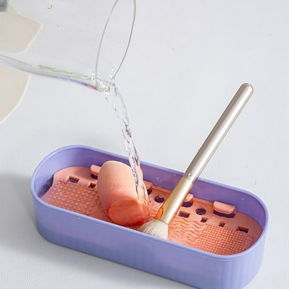Makeup Brush Cleaning Pad Silicone Cleaner And Holder Portable Beauty Brush Storage Drying Stand Organizer