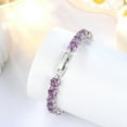 thumbnail image 5 of 18K White Gold Plated Tennis Bracelet with CZ Bracelets with Extending Buckle for Women - February Birthstone Bracelet with Amethyst Birthday Jewelry Gifts for Her, 5 of 9