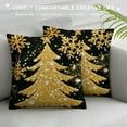 thumbnail image 3 of SHERONV   Merry Christmas Decorative Throw Pillow Covers  Xmas Tree Deer Ornament Golden Black Outdoor Pillowcase, Polka Dot Stripe Winter Holiday Farmhouse Cushion Case Home Decor 24x24in, 3 of 5