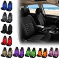 thumbnail image 2 of 4 Piece Tire Pattern Embossed Car Seat Covers Set Knitted Fabric Auto Seat Protector Vehicle Interior Accessories Front Seat Cover Set, 2 of 3