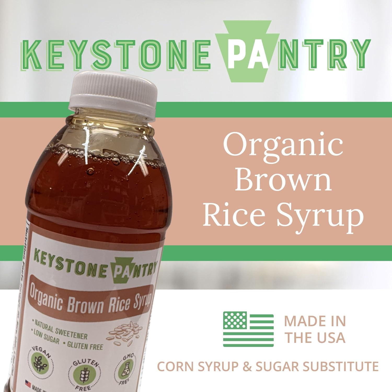 Keystone Pantry Organic Brown Rice Syrup - 3-pack - 23 oz Bottle - Corn Syrup Alternative