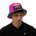 thumbnail image 4 of Fotbe Neon Cassette Tape Sombrero Tipo Pescador con Estampado – Sombrero de Sol de Algodón de Moda para Playa, Golf, Pesca, 4 of 6