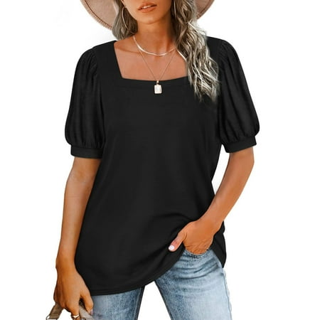

Komiseup womens skeleton pajamas Womens Summer Tops Trendy Casual V Neck T Shirts Short Sleeve Basic Shirts Loose Fitting Flowy Pullover T-Shirt maternity tops for pregnant women