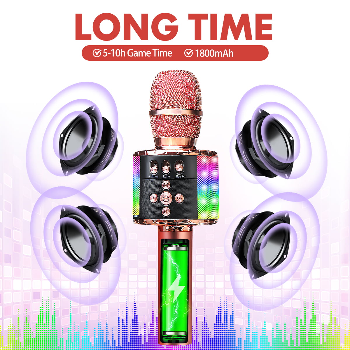 salon Accurate Inconvenience Karaoke Microphone,4 In 1 Wireless LED Karaoke Microphone with LED Lights,  Magic Voices, Long Playing Time, Noise Reduction, Songs Recording Functin,  Connect with Devices Apps, for Kids, Party Family - Walmart.com