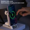 thumbnail image 4 of Wireless Charger Stand High Power Foldable Intelligent Protection Multifunctional Wide Compatibility 3-in-1 Phone Charging Dock Station with Digital Clock Office Supplies, 4 of 10
