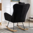 thumbnail image 4 of Leumius Nursery Rocking Chair, 35.5" Teddy Fabric Upholstered Glider Rocker with High Backrest, Modern Rocking Accent Chairs Comfy Side Chair for Nursery, Bedroom, Living Room,Black, 4 of 8
