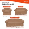 thumbnail image 2 of LABBA Fundas Elásticas para Sillones con Olanes, Juego de 3 Piezas, para Sofá Individual/Love Seat/Tres Plazas Color Nude, 2 of 8