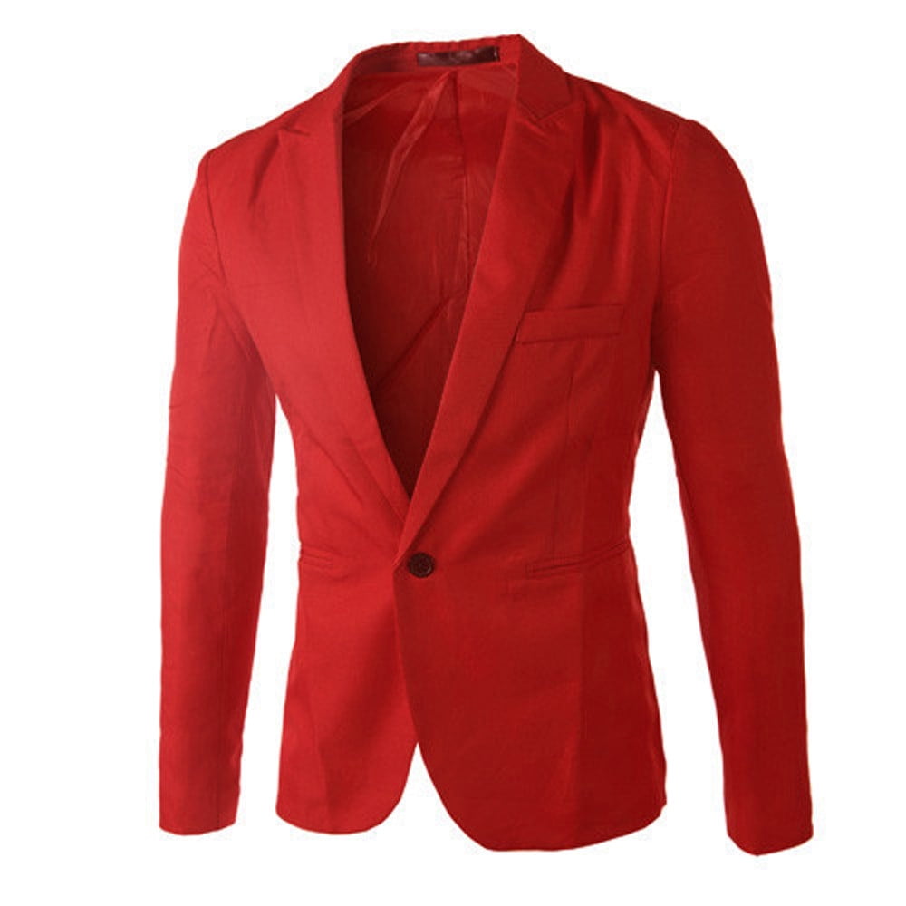 LoyisViDion Charm Men'S Casual Slim Fit One Button Suit Blazer Coat ...