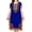 Blue, variant on Women Dress Ethnic Style Round Neck Print Contrast Color Geometric Printing Pullover Loose Short Sleeves Midi Dress Women Clothes
