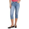 thumbnail image 2 of CHZAYXI Jean Pants for Women Capris Button Stretch Slim Stretch Denim Pants Cropped Side Split Vintage Work Trousers Blue1, 2 of 4