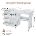 thumbnail image 2 of 4-in-1 Folding Sewing Table with Lockable Wheels, Multi-Functional Craft Station, End Table, Computer Desk & Kitchen Storage with Shelves for Apartments, White, 2 of 7