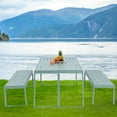 thumbnail image 5 of Aoodor 3-Piece Outdoor Patio Dining Set, Aluminum Furniture Set with 1 Rectangular Picnic Table and 2 Benches for Garden, Lawn, Yard, 5 of 9