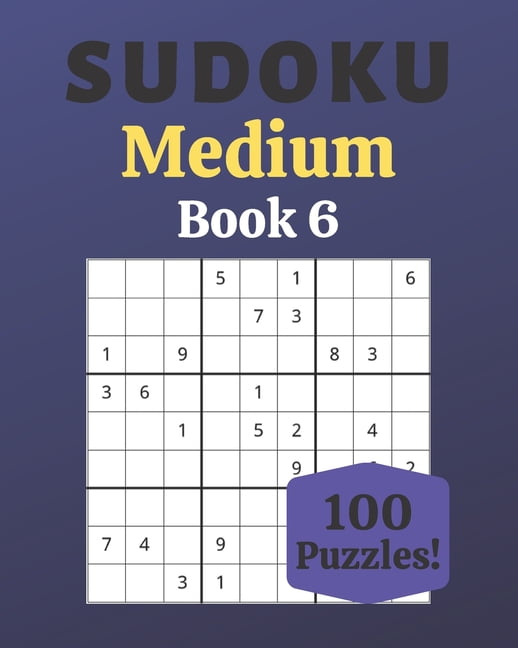 sudoku medium book 6 100 sudoku for adults large print medium
