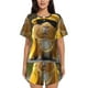 thumbnail image 1 of Fotbe Heavy Metal Style Guinea Pig Conjunto de Pijama Estampado para Mujer, 2 Piezas, Ropa de Dormir con Camiseta de Manga Corta y Shorts Suaves-3X-Large, 1 of 6