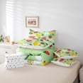 thumbnail image 6 of Manfei Teens Fruit Strawberry 7pcs Bedding Comforter Set, Pear Watermelon Cartoon Queen Bedding Sets, Cute Flower Plant Reversible Queen Sheet Sets, Microfiber Bedroom Decor, 6 of 8