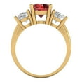 thumbnail image 4 of Clara Pucci 14K Yellow Gold Solid Gold Garnet Three-Stone Anniversary Ring for Women - 3 cttw Round Cut, 4 of 8