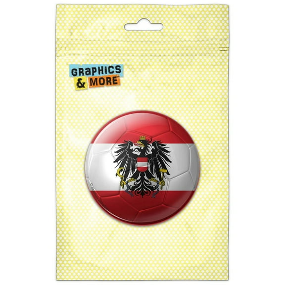 Austria Flag Soccer Ball Futbol Football Pinback Button Pin Badge