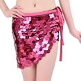 thumbnail image 3 of AGWOLF Sequin Skirt for Women Glitter Mermaid Mini Skirts Sparkly Belly Dance Hip Scarf Music Party Rave Wrap Skirt, 3 of 7
