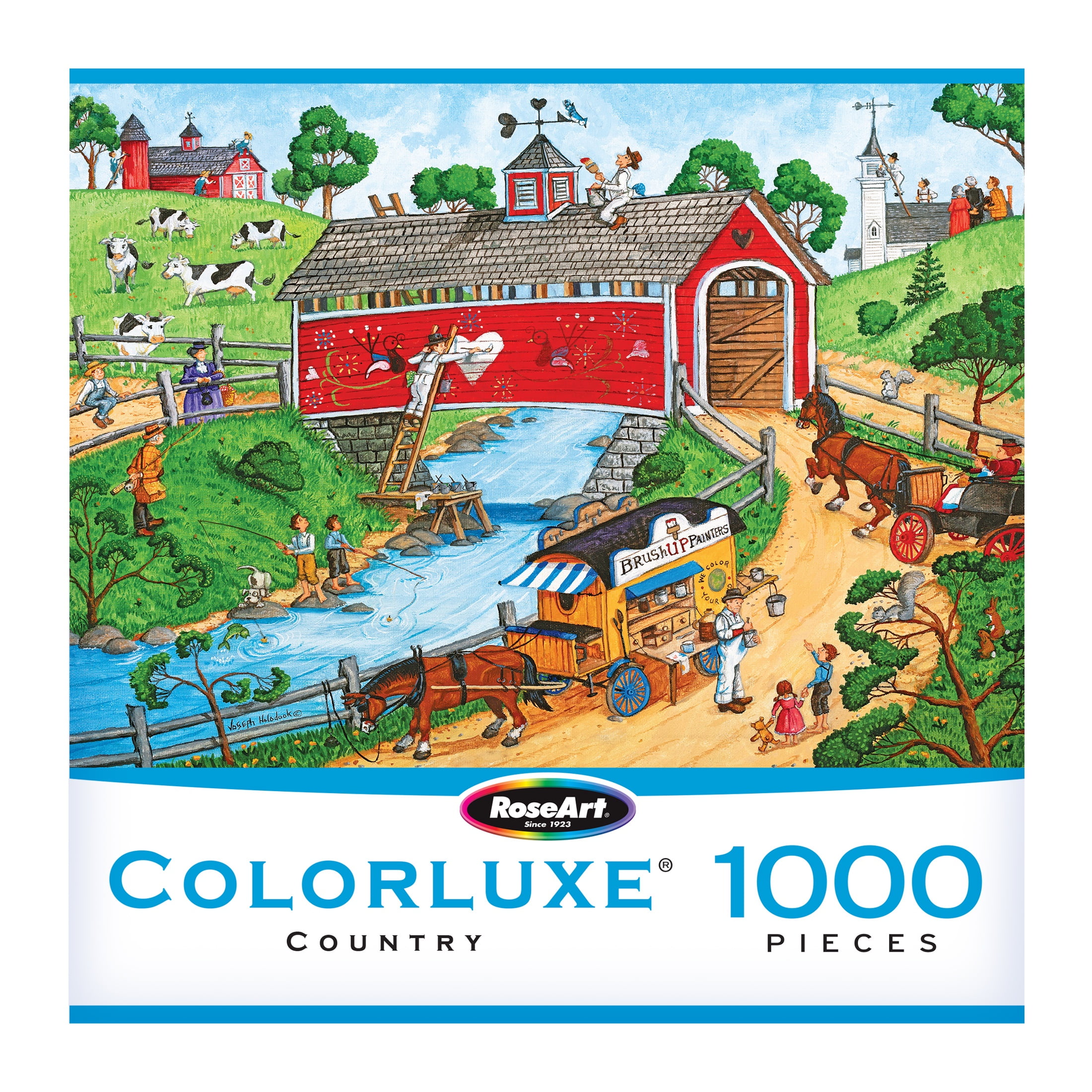 RoseArt Colorluxe 1000-Piece Brush Up Painters Adult Interlocking Jigsaw Puzzle