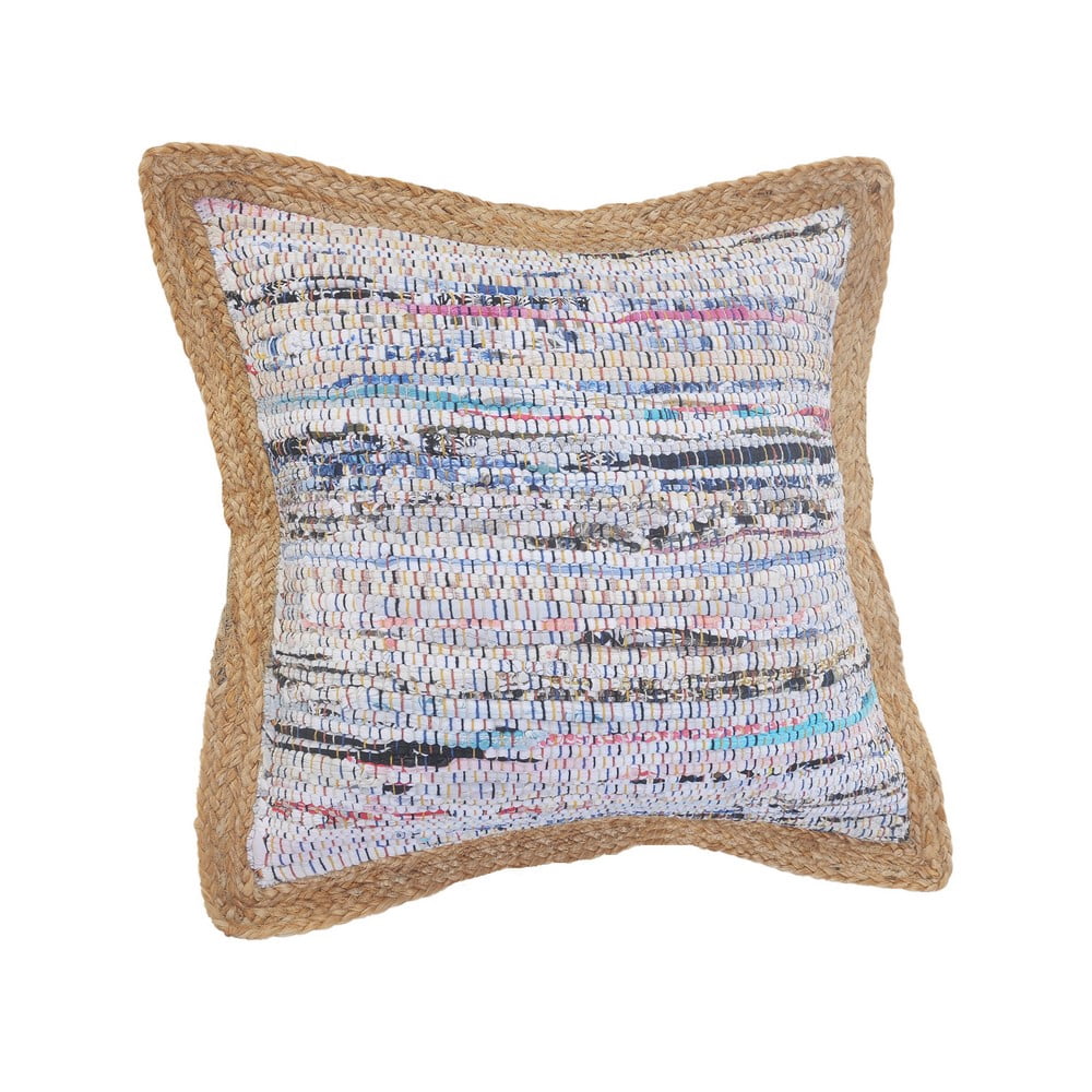 Ox Bay Ringo 20" x 20" Pastel Jute Bordered Striped Cotton Adult Decorative Throw Pillow Cover