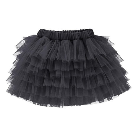 

Toddler Girls Layered Tulle Skirts Solid Color Net Yarn Princess Tutu Skirt Cute Birthday Party Dance Costume