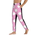 thumbnail image 3 of Kdxio Pink And White Polka Dot Pattern Joggers,Sweatpants for Men with Pockets-X-Large, 3 of 5