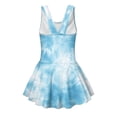 thumbnail image 5 of COEQINE Pretty Swim Dress for Girls, One Piece Bathing Suit with Flowy Skirt, for Pool, Vacation & Summer Camp, Scoop Neck & V-Back Swimsuit, Sizes 3-4, Blue Tie-dye Print, 5 of 8