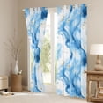 thumbnail image 3 of Homewish Chic Abstract Marble Curtains Pack of 2 (42x84 Each), Modern Marbling Ombre Curtains Blackout, White Blue Artwork Stripes Bedroom Curtains, Living Room Curtains Decor, 3 of 5