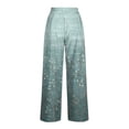 thumbnail image 6 of MYAOYI Women's Willow Branch Print Wide Leg Pants, Smocked High Waist Palazzo Trousers with Pockets, 6 of 7