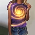 thumbnail image 5 of Summer Clearance Women's Clothing GaThRRgYP Women Tops Summer T-Shirts Short Sleeve,Women's and Men's Casual Print Short Sleeve Round Neck Top Purple XXXXL, 5 of 6
