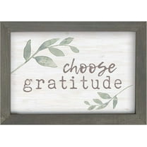 Choose Gratitude Greenery Whitewash 10 x 7 Inch Pine Wood Framed Wall Art Plaque